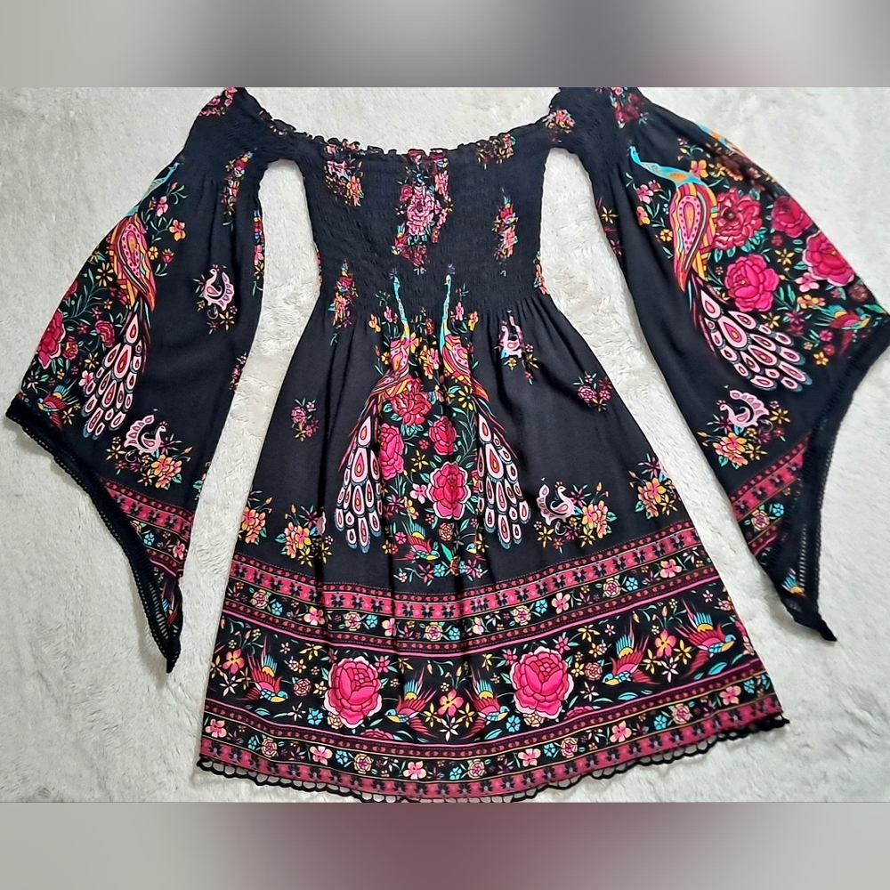 Spell~ Hotel Paradiso Bell Sleeve Mini Dress 🌺 - Picture 8 of 12